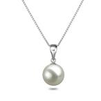 White Japanese AAAA 10mm Freshwater Cultured Pearl Pendant Necklace 16