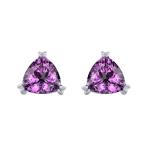 Sterling Silver Prong Set 6.5 x 6.5 MM Natural Amethyst Earring Studs