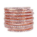 Lavish 14K Rose Gold Plated Sterling Silver Stackable 3 Ring In The Ba