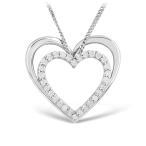 Beautiful Heart in Heart Pendant in Treated Natural Diamonds (1/5 Cara