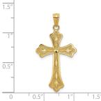 14k Yellow Gold Cross Religious Pendant Charm Necklace Fleur De Lis Fi