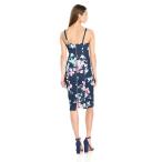 Donna Morgan Women's V Neck Fitted Pique Bodycon, Marine Navy, Papaya,