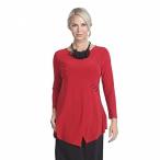 IC Collection Crossover Fitted Tunic Top in Red - 7979 (XXL)