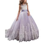 Yc Y&amp;C Girls Toddler Pageant Dresses For Teens Bow Flower Girls Dress
