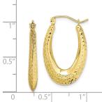 10k Yellow Gold Textured Oval Hoop Earrings Ear Hoops Set Fine Jewelry