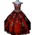 Leho Girls' Princess Beading Ball Gowns Pageant Dresses 8 US Burgundy