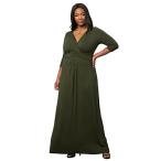 Kiyonna Women's Plus Size Desert Rain Maxi Dress 2X Olive You