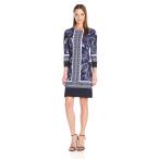 Donna Morgan Women's 3/4 Sleeve Shift Dress, Marine Navy/Work Wear Blu