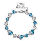 QIANSE Mothers Day Bracelet Gifts Love in Iceland Ice Blue Heart Tenni