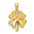 14k Yellow Gold 4 Leaf Clover Pendant Charm Necklace Good Luck Italian