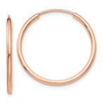 Medium 14k Rose Gold Continuous Endless Hoop Earrings, (1.5mm Tube) (2