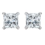 4.20 CT Princess Brilliant Cut Simulated Diamond Solitaire Stud Earrin