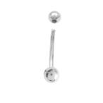 Ritastephens 14K Real Gold White Belly Button Navel Ring Body Jewelry