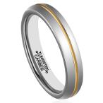 HSG Tungsten Rings for Men Promise Polished Women Center Groove 18K Go