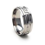 Titanium Ring Wedding Band Greek Key Designs, Men's Rings Sizes 4-17