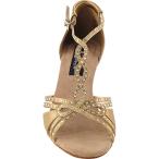 Women's Ballroom Dance Shoes Tango Wedding Salsa Dance Shoes Tan Satin