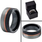 Midnight Rose Collection Tungsten Wedding Band Ring 8mm for Men Women