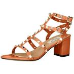 Kaitlyn Pan Studded Block Heel Open Toe Sandal Tan-Brown