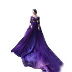 flowerry Purple Women Wedding Train Tulle Skirt Long Maxi Bridal Tutu