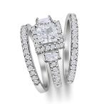 His And Hers 925 Sterling Silver Halo Princess Cut Cubic Zirconia Cz 4