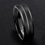 HSG Tungsten Rings Men ring Engagement 6mm Black Plated Wedding Band B