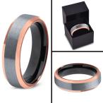 Midnight Rose Collection Tungsten Wedding Band Ring 6mm for Men Women