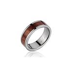 Genuine inlay Hawaiian koa wood wedding band ring titanium 6mm size 6