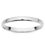 14k White Gold 2mm Light Comfort Fit Plain Wedding Band - Size 5