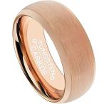 HSG Tungsten Rings for Men Rose Gold Plating Women Wedding Bands Rose