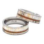 PCH Jewelers Titanium Deer Antler Ring with Koa Wood Inlay Flat Top 8m