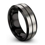 Chroma Color Collection Tungsten Wedding Band Ring 8mm for Men Women B