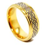 Blue Chip Unlimited 8mm Celtic Knot Golden Colored Tungsten Wedding Ba