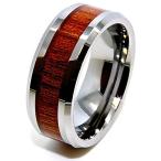 Blue Chip Unlimited Unisex 8mm Wood Grain Inlay Tungsten Wedding Band