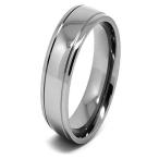 Ultra Thin 6mm Lightweight Titanium Double Grooved Wedding Band Size 1