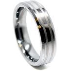 Slim 6mm Tungsten Carbide Double Satin Lines Wedding Band Size 5.5