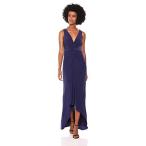 Adrianna Papell Women's Draped Halter V-Neck Matte Jersey Dress, Admir