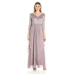 Alex Evenings Women's Long Lace Top Empire Waist Dress, Vintage Rose 1