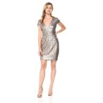 Dress the Population Women's Zoe Cap Sleeve Plunging Sequin Mini Dress