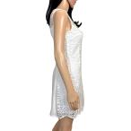 bebe Women's Lace Fringe Dress White 4