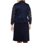 RM Richards Women's Plus Size Sequin Lace Ruffle Jacket Dress - Mother