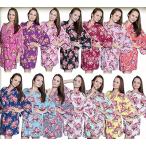 Taniri Set of 5 Cotton Floral Kimono Robes for Bride and Bridesmaids W