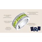 Sterling Silver Princess Cut Peridot 3-Row Wedding Ring Band 1.5 Carat