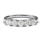 14k White Gold Eternal Five Stones Anniversary Ring Simulated Brillian