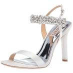 Badgley Mischka Women's Lilly Heeled Sandal, White Satin, 10 M US