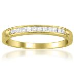 La4ve Diamonds 14k Yellow Gold Princess-cut Diamond Bridal Wedding Ban