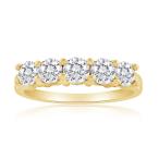 1/2ctw Diamond Five Stone Band in 10k Yellow Gold