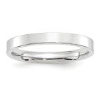 Jewelry Stores Network Solid 10k White Gold 3 mm Comfort Fit Flat Wedd
