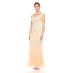 Cachet Women's V Neck Ribbon Lace Gown, Champagne 8