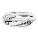 Size 6 - Solid 14k White Gold Polished Rolling Ring (6mm)