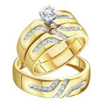 Sonia Jewels Sizes - L = 7, M = 10-14k Yellow Gold Trio His &amp; Hers Rou
